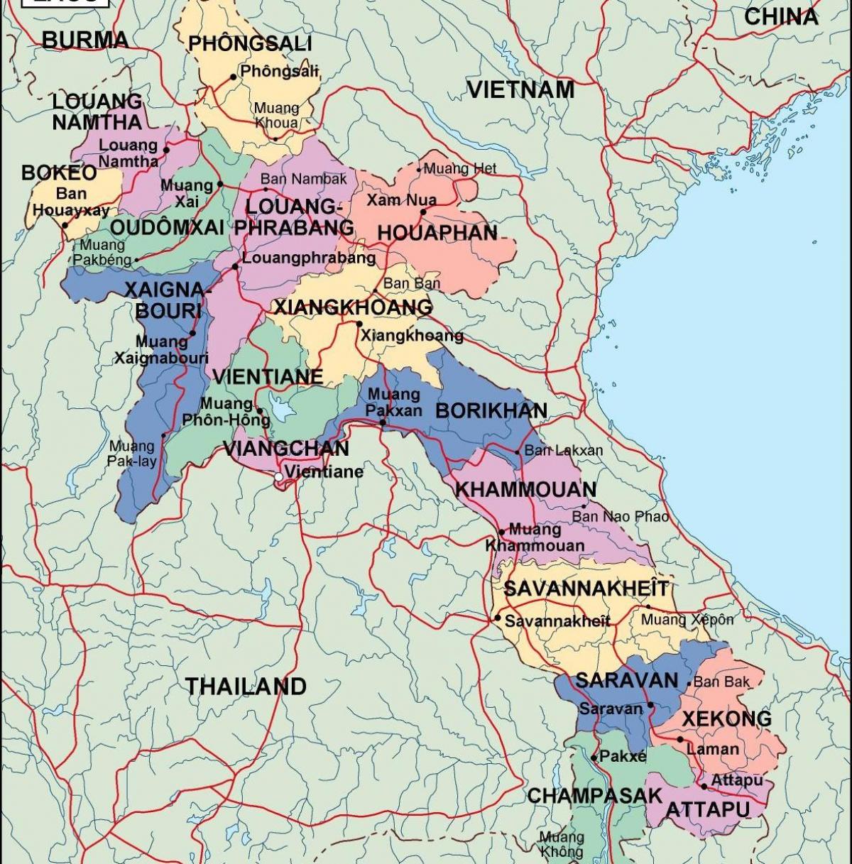 laos pampulitika mapa