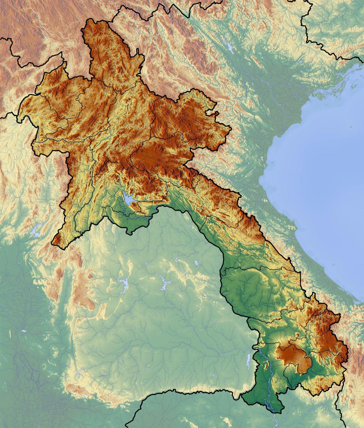 Mapa ng laos topographic