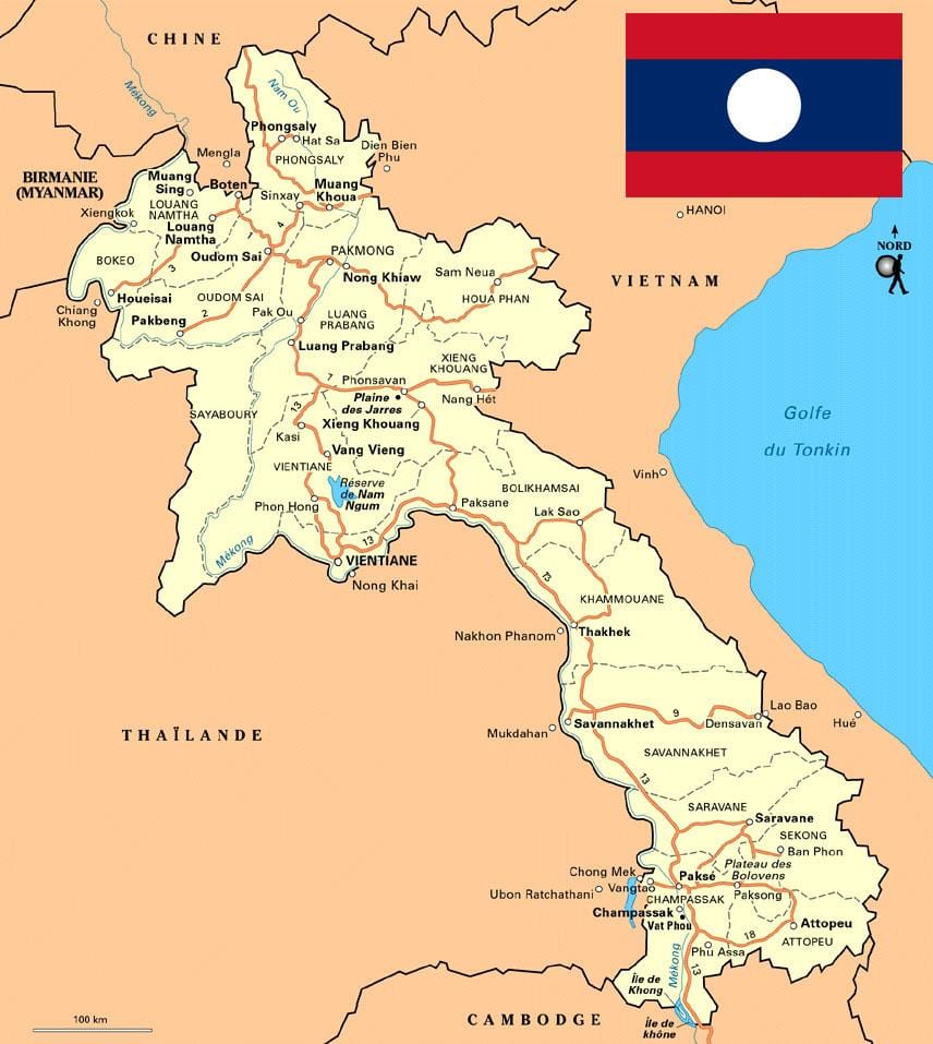 Mapa ng southern laos