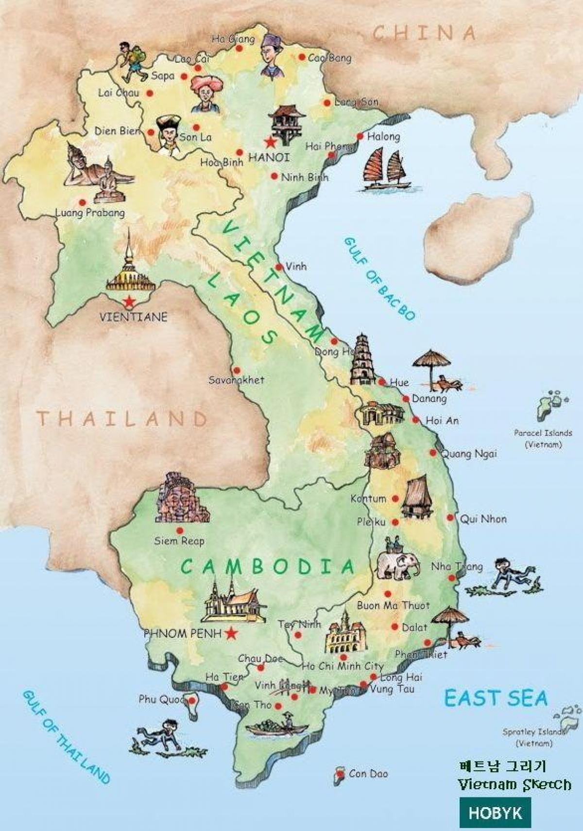 laos na atraksyon mapa