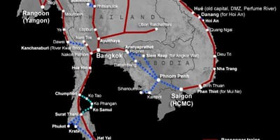 Laos tren mapa